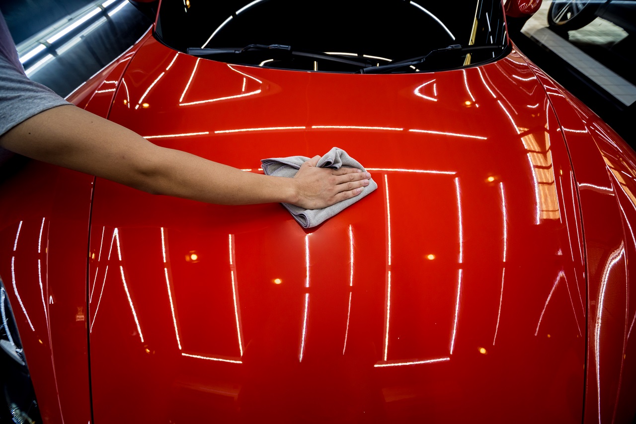 final touch on a car by applying nano coating